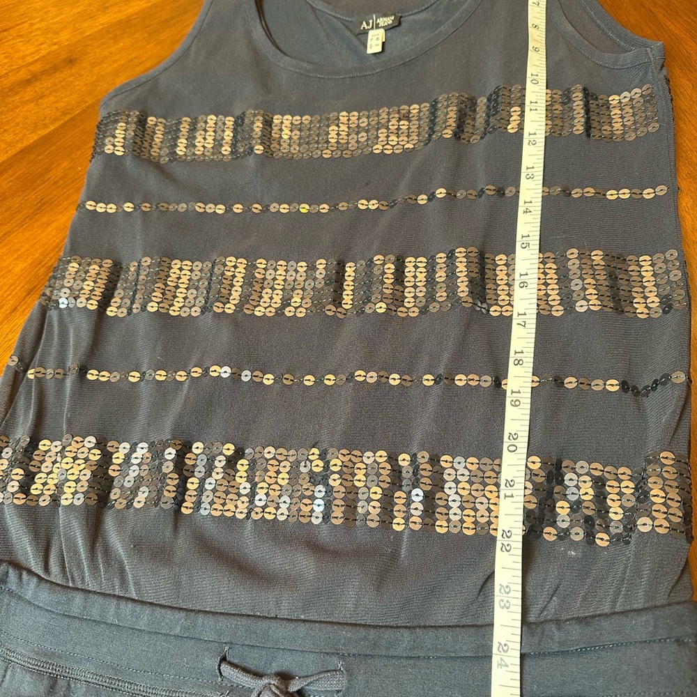 Emporio Armani Navy Blue Sequin Detail Romper | Size 4 - Picture 6 of 11